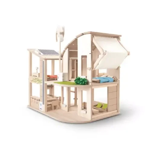 Green Dollhouse With Furniture