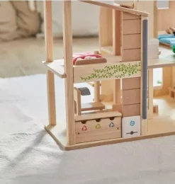 Green Dollhouse With Furniture