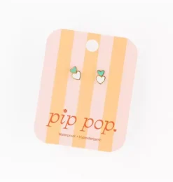 Heart Stack Stud Earrings