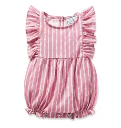 Infants Ruffled Romper in Love Lines