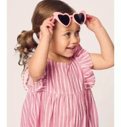 Infants Ruffled Romper in Love Lines