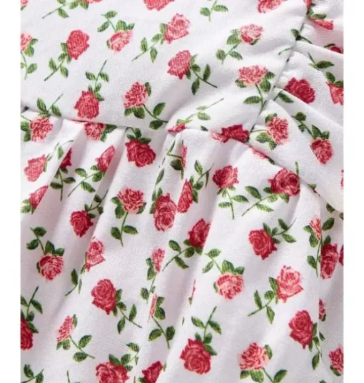 Infants Ruffled Romper in Petite Petals