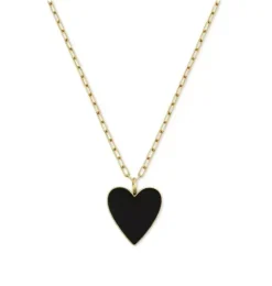 Kid's Black Heart Necklace