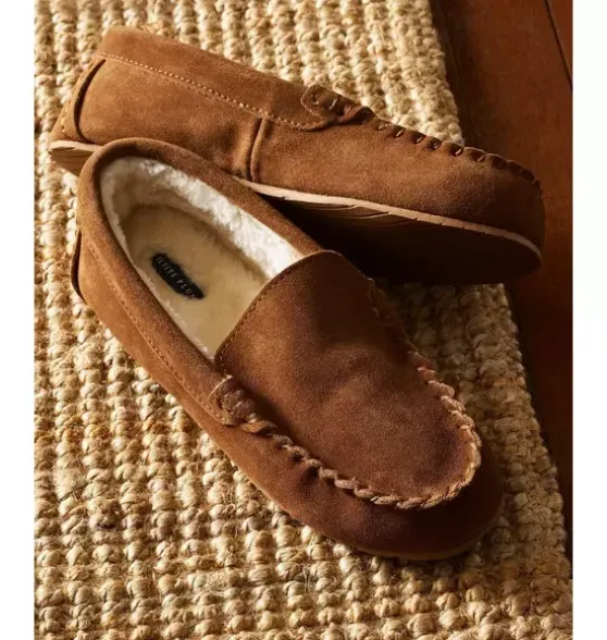 Kids Suede Slippers in Tan