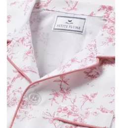 Kid's Twill Pajama Set in Pink Timeless Toile