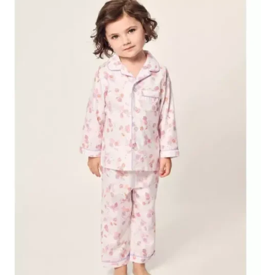 Kid's Twill Pajama Set in Seashell Splendor