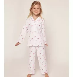Kid's Twill Pajama Set in Flamingos