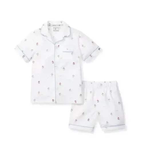 Kid's Twill Short Pajama Set in Bateau