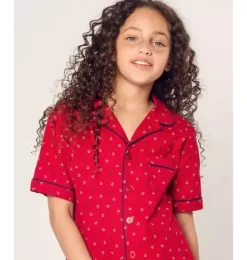 Kid's Twill Short Set in Anchors Away