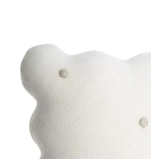 Knitted Cushion Biscuit Ivory