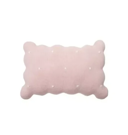 Knitted Cushion Biscuit Pink