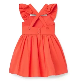 Lace Trim Flutter Sleeve Dress