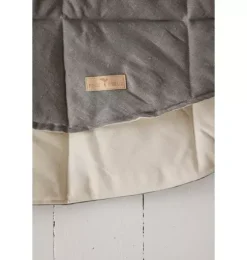 &ldquo;Grey Linen&rdquo; Round Mat