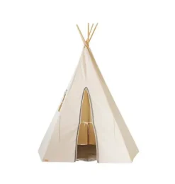 &ldquo;Grey Pompoms&rdquo; Teepee Tent with Pompoms