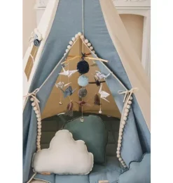 “Jeans” Teepee Tent with Pompoms