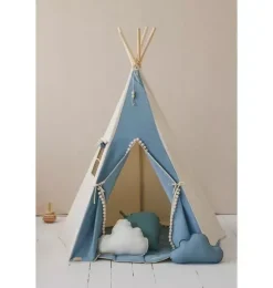 “Jeans” Teepee Tent with Pompoms