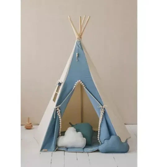 “Jeans” Teepee Tent with Pompoms