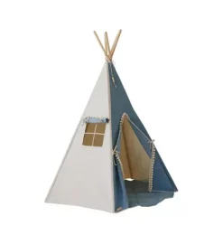 “Jeans” Teepee with Pompoms and Round Mat Set