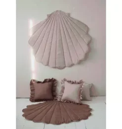 “Powder Frills” Teepee Tent with Frills and "Powder Pink" Shell Mat Set