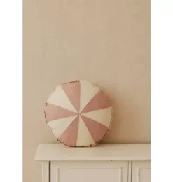 “Powder Pink Circus” Round Patchwork Pillow