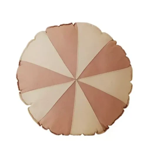 “Powder Pink Circus” Round Patchwork Pillow