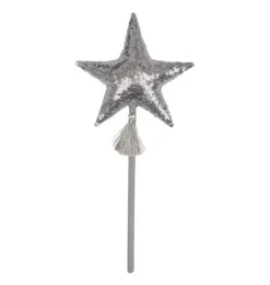 &ldquo;Silver Sequins&rdquo; Crown and Wand Magic Set