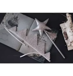 &ldquo;Silver Sequins&rdquo; Crown and Wand Magic Set