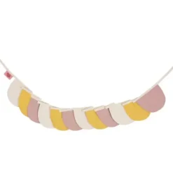 Linen &ldquo;Powder Pink Circus&rdquo; Garland with Half Moons