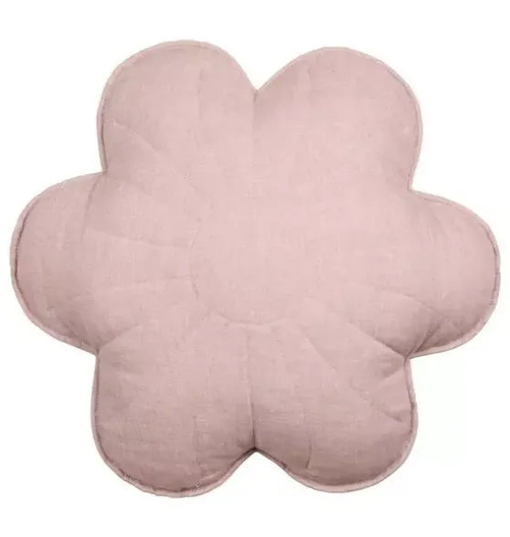 Linen "Powder Rose" Flower Pillow