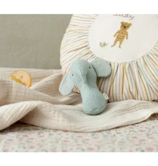 Lullaby Friend Rattles, Elephant - Light Dusty Blue