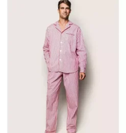 Men's Pajama Set in Antique Red Ticking
