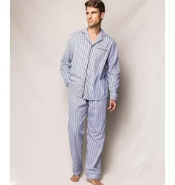 Men's Pajama Set in Navy French Ticking