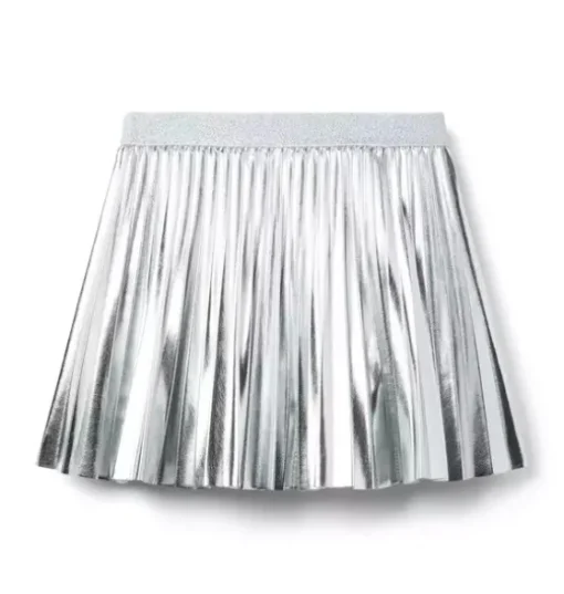 Metallic Pleated Skirt