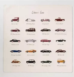 Mini High Chair Mat - Classic Cars