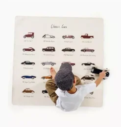 Mini High Chair Mat - Classic Cars