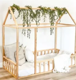 Montessori House Bed with Rails / Size Full