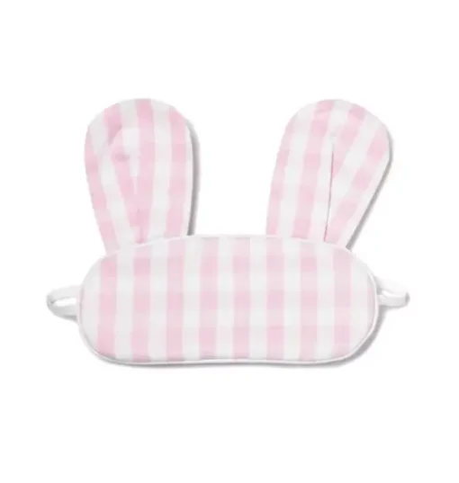 Pink Gingham Bunny Eye Mask