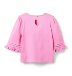 Pintuck Ruffle Sleeve Top