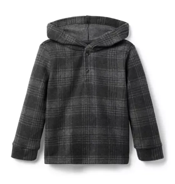 Plaid Flannel Hooded Sweatshirt