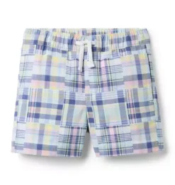 Plaid Patchwork Pull-On Short
