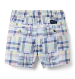 Plaid Patchwork Pull-On Short