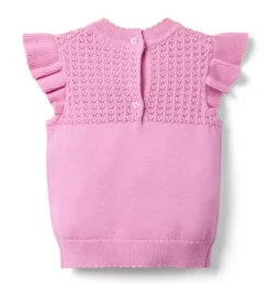 Pointelle Bow Sweater Top