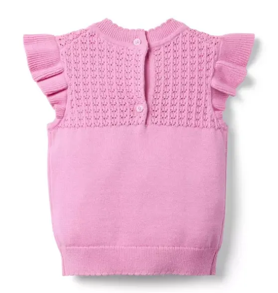 Pointelle Bow Sweater Top