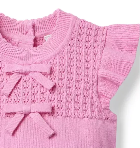 Pointelle Bow Sweater Top