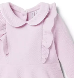 Quilted Jacquard Ruffle Dress