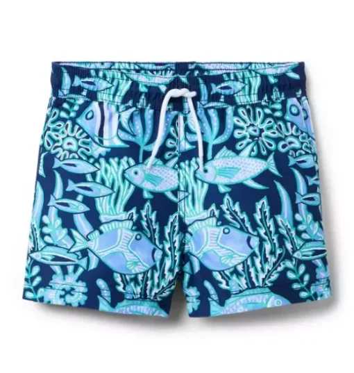 Recycle Reef Fish Swim Trunk