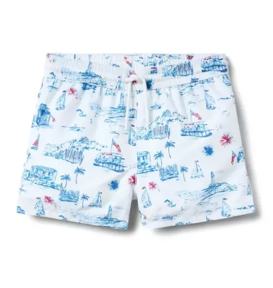 Recycled Americana Toile Swim Trunk