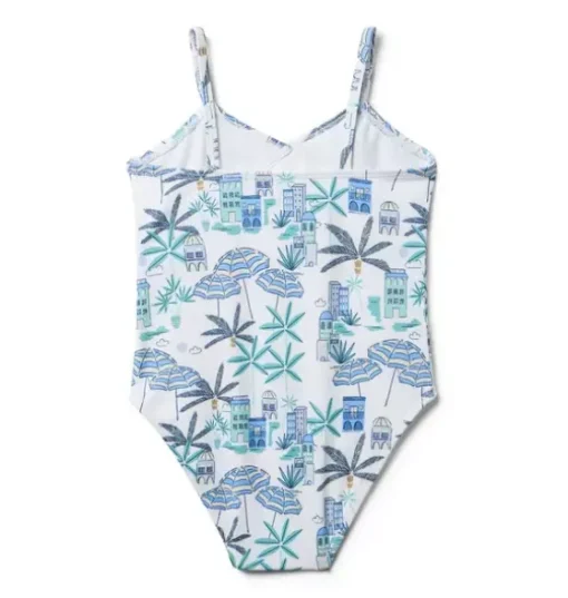 Recycled Coastal Getaway Ruffle Swimsuit