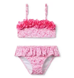 Recycled Ditsy Floral Rosette 2-Piece Swimsuit