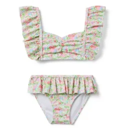 Recycled Ditsy Floral Ruffle 2-Piece Swimsuit
